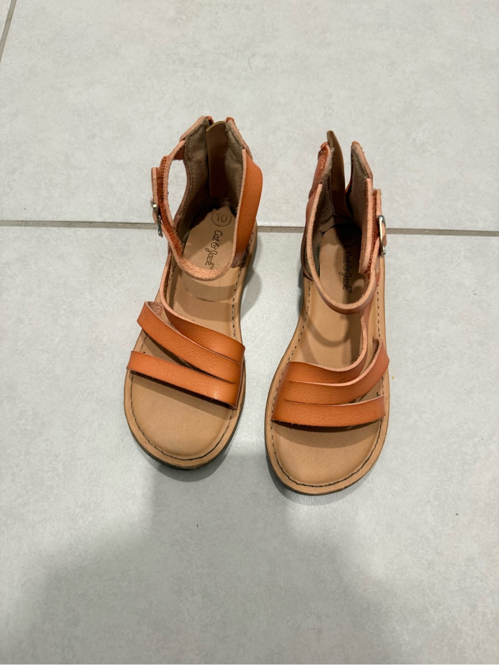 Cat & Jack Tan Girls Strappy Sandals